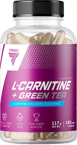 Аминокислота Trec L-CARNITINE+Green Tea (180 капсул)