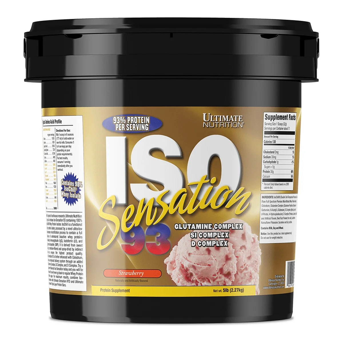 Изолят Ultimate Nutrition Iso Sensation 93 5lb 2267г (Клубника)