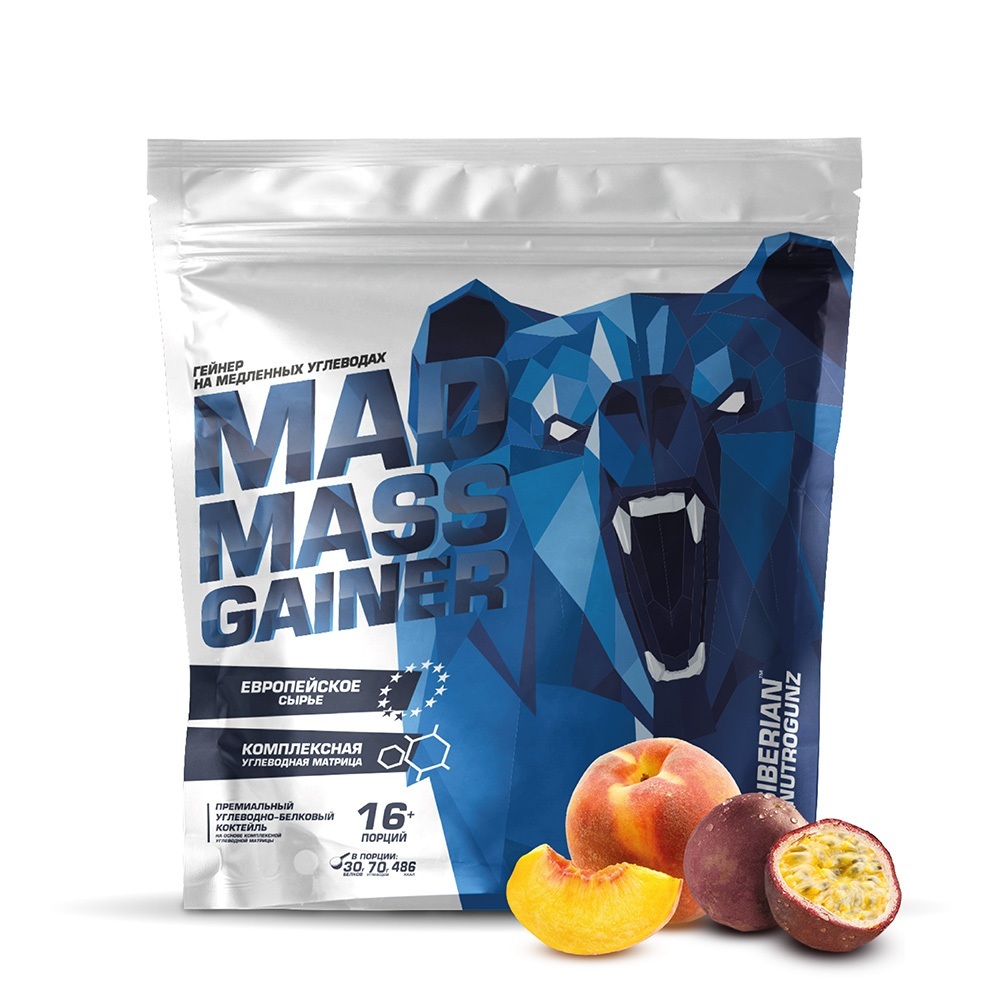 Гейнер Siberian Nutrogunz MAD MASS GAINER 2000г — купить в Хабаровске, спортивное питание 5LB