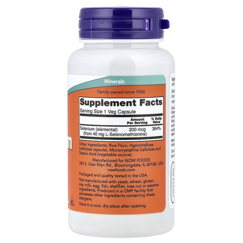 NOW Selenium 200 mcg Yeast Free