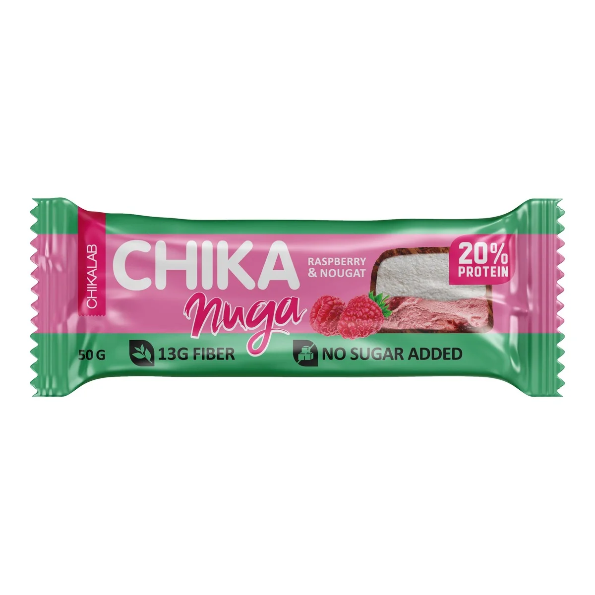 Батончик глазированный CHIKALAB 50г (Нуга с Малиной)