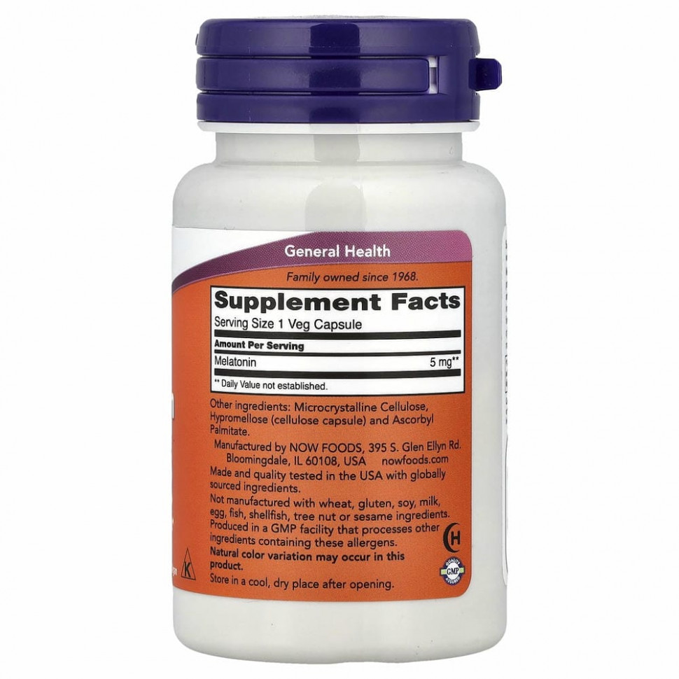 NOW Melatonin 5 мг — купить в Хабаровске, спортивное питание 5LB