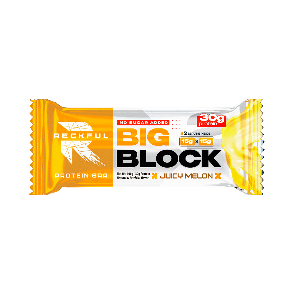 Батончик Reckful BIG BLOCK 100г (Дыня в белой глазури)