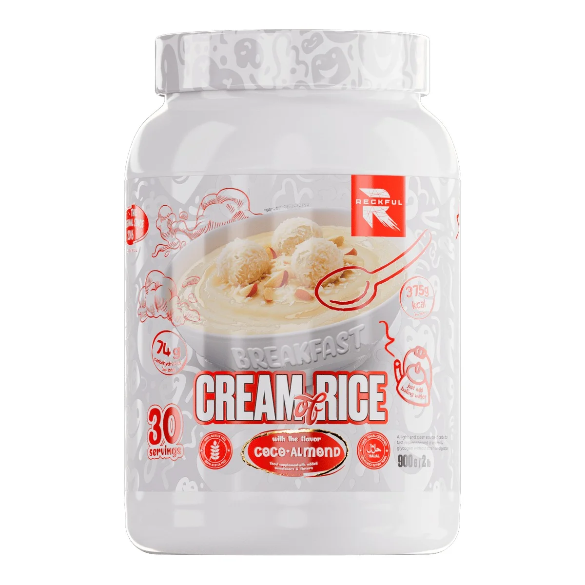 Каша Reckful Cream of Rice 900г (Кокос-Миндаль)