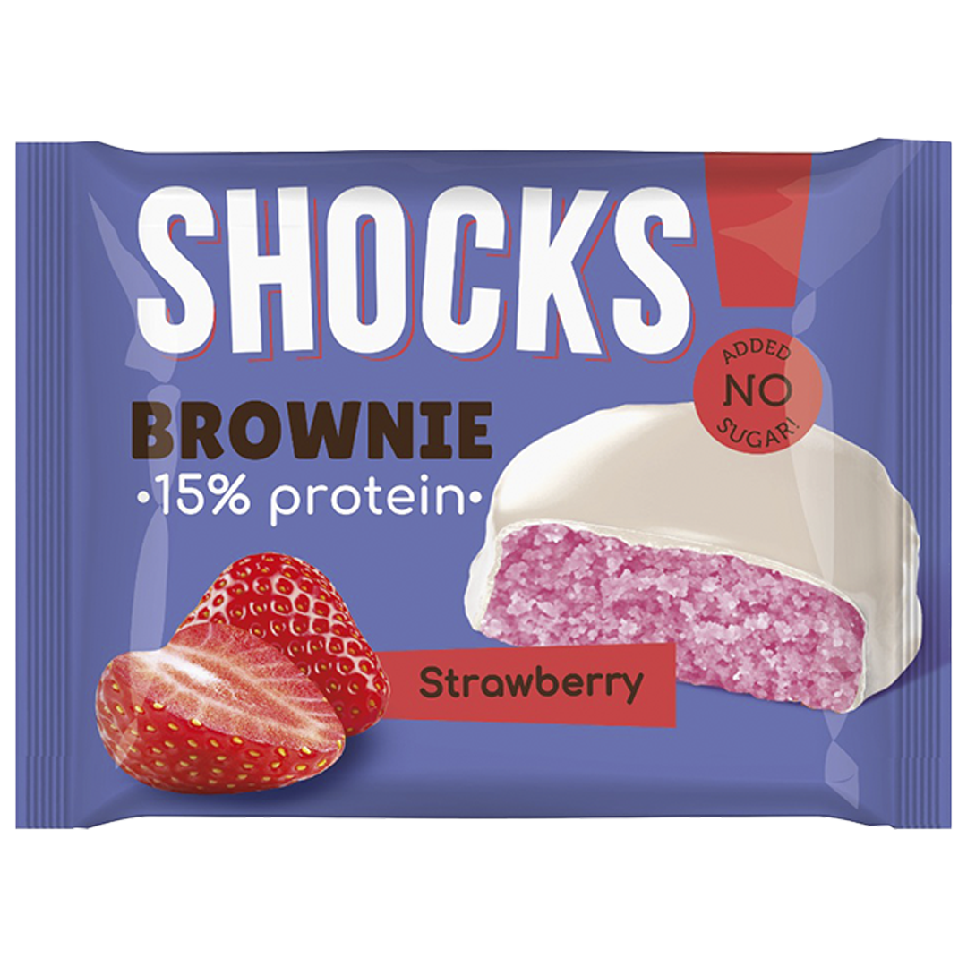Fitnes SHOCK Брауни 50г (SHOCKS Клубника)