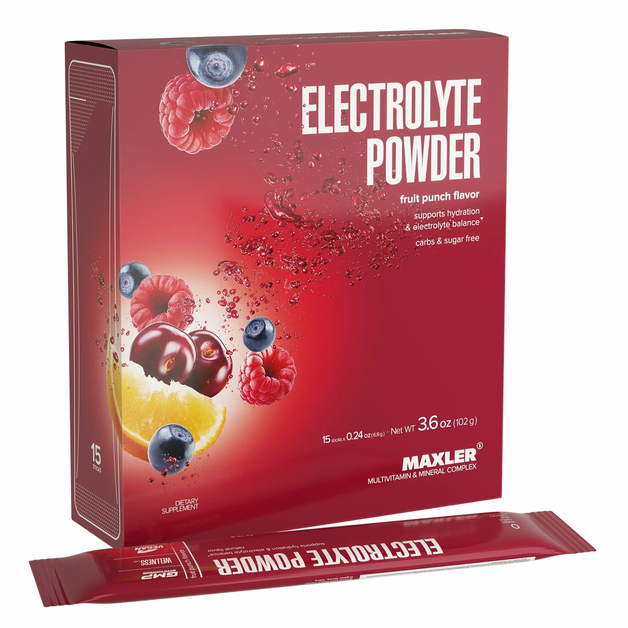 MAXLER Electrolyte Powder 15x6,8г box  — купить в Хабаровске, спортивное питание 5LB